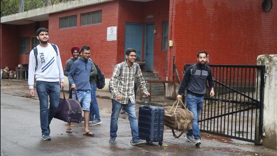 At Punjab Engineering College, of the 300-odd hostellers, only a few remain on campus at present. At Panjab University, over 700 students are residing in hostels, of which 650 are research scholars. (HT FILE PHOTO) At Punjab Engineering College, of the 300-odd hostellers, only a few remain on campus at present. At Panjab University, over 700 students are residing in hostels, of which 650 are research scholars. (HT FILE PHOTO)