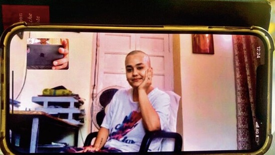 Connecting on WhatsApp video from her house in Delhi’s West Kidwai Nagar, she is sitting on the chair that belonged to her father. Connecting on WhatsApp video from her house in Delhi’s West Kidwai Nagar, she is sitting on the chair that belonged to her father.