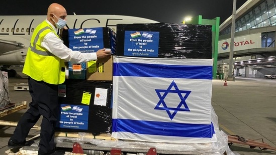 Medical aid from Israel arrives at Indira Gandhi international airport in New Delhi on Wednesday (Embassy of Israel in India) Medical aid from Israel arrives at Indira Gandhi international airport in New Delhi on Wednesday (Embassy of Israel in India)
