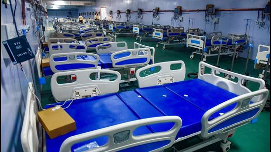 A temporary Covid-19 hospital being prepared on the campus of the Banaras Hindu University, on Wednesday, May 5. (PTI) A temporary Covid-19 hospital being prepared on the campus of the Banaras Hindu University, on Wednesday, May 5. (PTI)