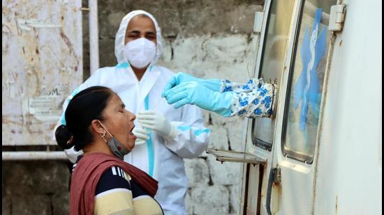 Kangra has recorded 21,739 cases so far, followed by Shimla with 16,363 cases and Mandi 16. (Birbal Sharma/HT) Kangra has recorded 21,739 cases so far, followed by Shimla with 16,363 cases and Mandi 16. (Birbal Sharma/HT)