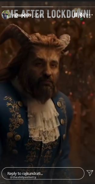 Raj swapped his face with that of the Beast, played by Dan Stevens.