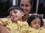 Sameera Reddy with Hans and Nyra(Instagram) Sameera Reddy with Hans and Nyra(Instagram)