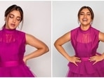 Bhumi Pednekar in pink ruffle dress