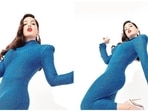 Nora Fatehi in blue bodycon dress Nora Fatehi in blue bodycon dress