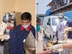 Jacqueline Fernandez distributes meals to people in Mumbai. Jacqueline Fernandez distributes meals to people in Mumbai.