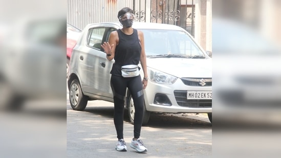 She completed her look with a pair of white sneakers and a matching fanny pack. Which athleisure look is your go-to?(Varinder Chawla)
