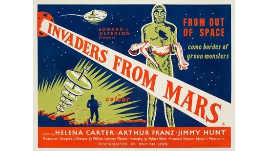 Invaders from Mars (1953): A new level of fear – this was the first feature film to show aliens and flying saucers in colour.