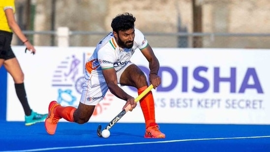 Indian men's hockey team defender Surender Kumar(Hockey India / Twitter)