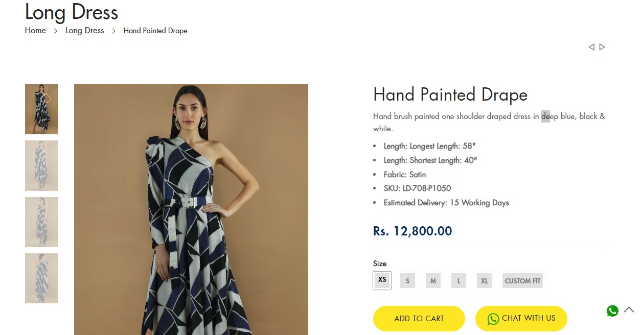 Rasika Dugal's one-shoulder maxi dress from Vedika M (vedikam.com)