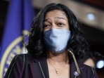 Rep. Pramila Jayapal said that she has repeatedly called on the Biden administration to approve India’s request for raw vaccine materials.(AFP) Rep. Pramila Jayapal said that she has repeatedly called on the Biden administration to approve India’s request for raw vaccine materials.(AFP)