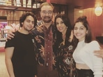 Pooja Bedi with her father Kabir Bedi and children Alaya and Omar. Pooja Bedi with her father Kabir Bedi and children Alaya and Omar.