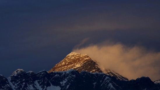 Officials at a clinic near the camp say more than 30 people have been flown off the camp in recent weeks. In picture - Mount Everest during sunset in Solukhumbu District also known as the Everest region.(Reuters)