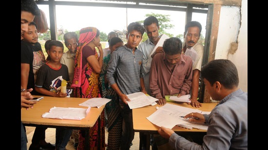 An NRC Seva Kendra (NSK) in Rongpur near Silchar in Assam in this picture from 2018. (Samir Jana/HT PHOTO) An NRC Seva Kendra (NSK) in Rongpur near Silchar in Assam in this picture from 2018. (Samir Jana/HT PHOTO)