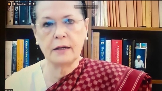 Sonia Gandhi on Friday held the Congress Parliamentary Party meeting virtually. Sonia Gandhi on Friday held the Congress Parliamentary Party meeting virtually.