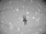 The shadow of NASA's Mars helicopter Ingenuity is seen during its second flight, captured by its black-and-white navigation camera.(REUTERS)