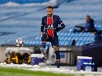 Paris St Germain's Neymar in action.