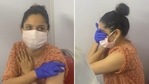 Ankita Lokhande shared a video of herself getting the first shot of the Covid-19 vaccine.