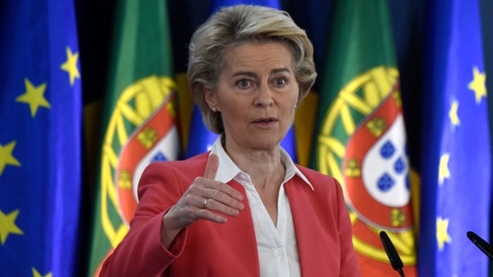 European Commission President Ursula von der Leyen noted the EU is open to discussions on waiver of patent protections but said, “These are important topics to discuss but we should be aware of the fact that these are topics for the long term."(AFP) European Commission President Ursula von der Leyen noted the EU is open to discussions on waiver of patent protections but said, “These are important topics to discuss but we should be aware of the fact that these are topics for the long term."(AFP)