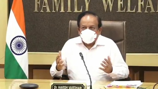 Health minister Harsh Vardhan also informed that the country has ramped up Covid-19 testing to 250,000 tests from 150,000 tests a day as on April 9.(Twitter/@drharshvardhan)