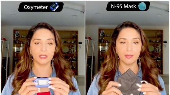 Madhuri Dixit posted a utilit-oriented video about Covid-19 precaution. (Instagram) Madhuri Dixit posted a utilit-oriented video about Covid-19 precaution. (Instagram)