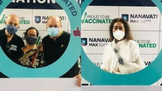 Anupam Kher, Kirron Kher and their family get second dose of coronavirus vaccine.