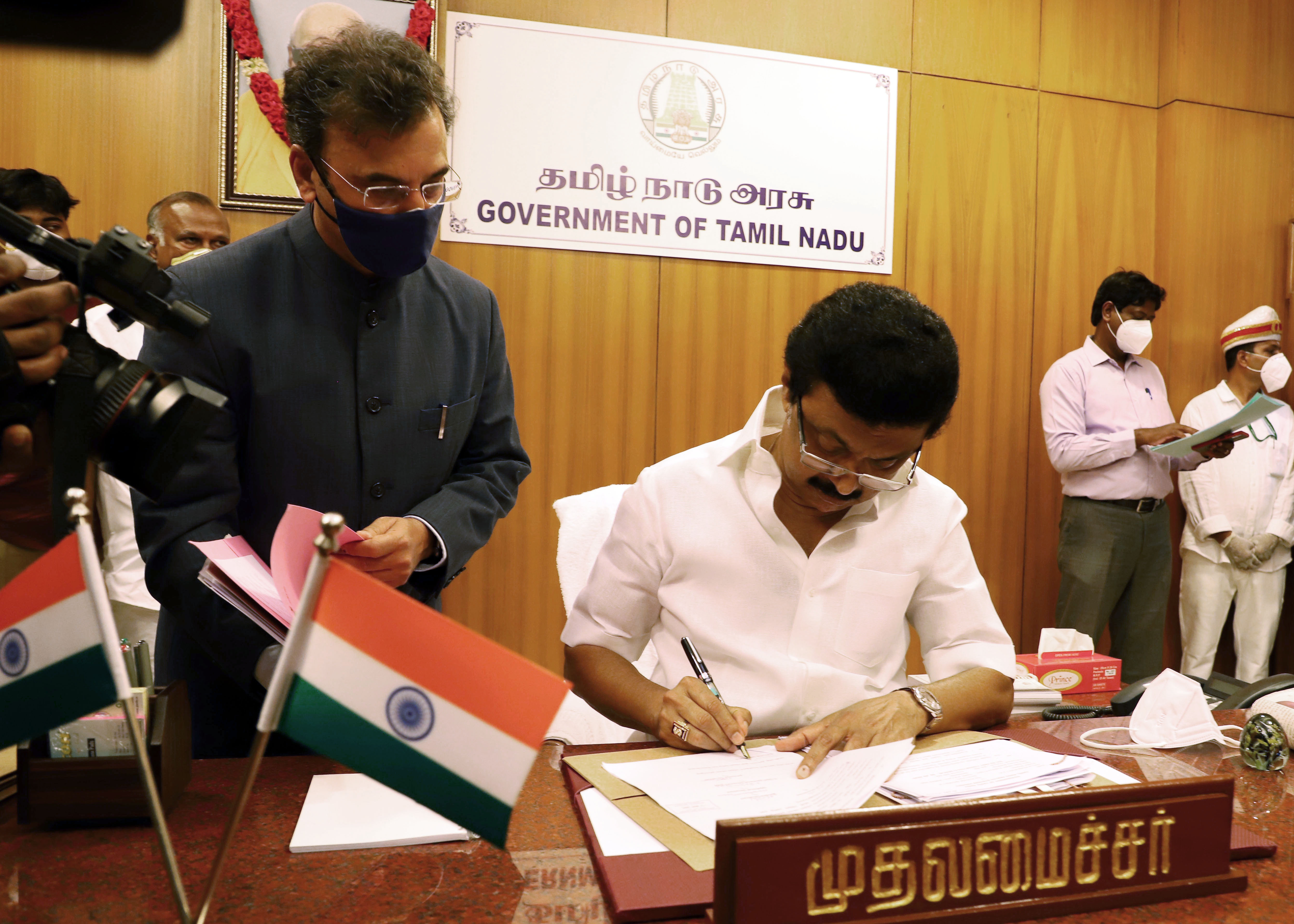 With Tamil Nadu witnessing a sharp increase in Covid-19 cases, chief minister M K Stalin on Saturday announced clamping the two-week "total lockdown" across the state (ANI Photo) With Tamil Nadu witnessing a sharp increase in Covid-19 cases, chief minister M K Stalin on Saturday announced clamping the two-week "total lockdown" across the state (ANI Photo)