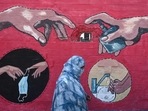 A pedestrian walks past a Covid-19 awareness mural.(AFP | Representational image) A pedestrian walks past a Covid-19 awareness mural.(AFP | Representational image)