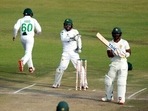 Pakistan wicketkeeper Mohammad Rizwan, centre, celebrates the wicket of Zimbabwe batsman Regis Chakabva(AP) Pakistan wicketkeeper Mohammad Rizwan, centre, celebrates the wicket of Zimbabwe batsman Regis Chakabva(AP)