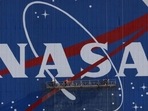The NASA logo on the Vehicle Assembly Building at the Kennedy Space Center in Florida. (AFP) The NASA logo on the Vehicle Assembly Building at the Kennedy Space Center in Florida. (AFP)