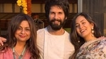 Neliima Azeem poses with Shahid Kapoor and Mira Rajput. Neliima Azeem poses with Shahid Kapoor and Mira Rajput.