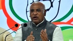 Congress MPs Mallikarjun Kharge addresses a press conference after the conclusion of Budget Session, at AICC headquarters in New Delhi.(Sanjeev Verma/HT File Photo) Congress MPs Mallikarjun Kharge addresses a press conference after the conclusion of Budget Session, at AICC headquarters in New Delhi.(Sanjeev Verma/HT File Photo)