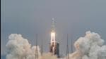 The Long March-5B Y2 rocket, carrying the core module of China's space station Tianhe, takes off from Wenchang Space Launch Centre in Hainan province, China, on April 29. (REUTERS) The Long March-5B Y2 rocket, carrying the core module of China's space station Tianhe, takes off from Wenchang Space Launch Centre in Hainan province, China, on April 29. (REUTERS)