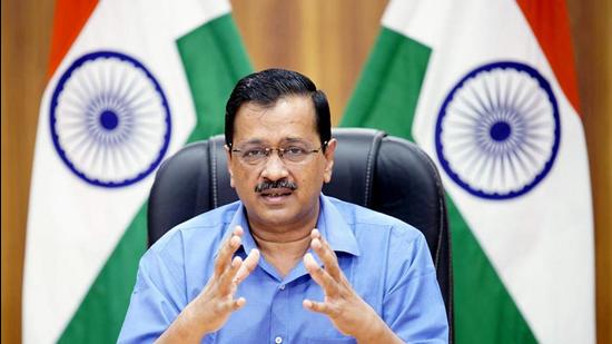 Delhi chief minister Arvind Kejriwal addresses the media on the Covid-19 situation.