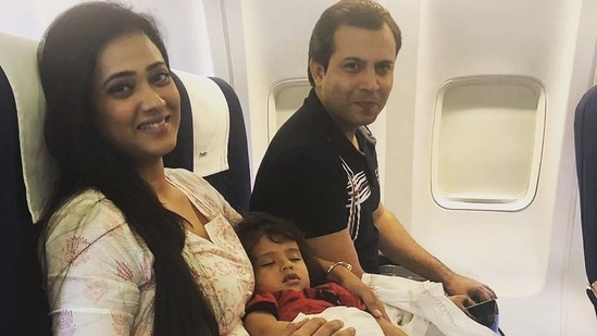 Shweta Tiwari and Abhinav Kohli with their son Reyansh.