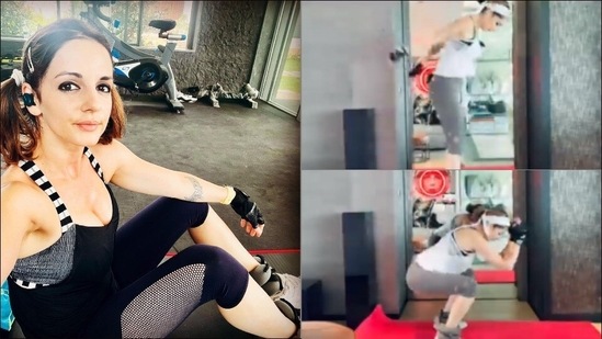 Sussanne Khan works on her core and leg strength with ‘Rotating Jumps’| Watch(Instagram/suzkr)