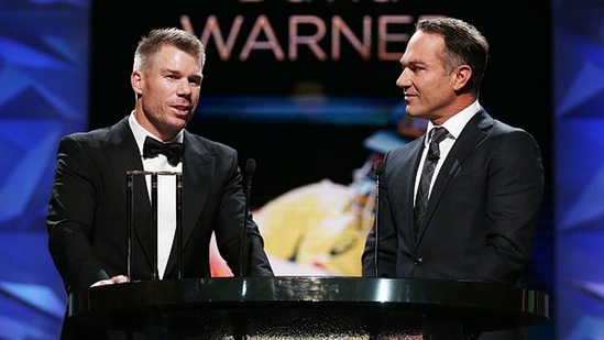 David Warner and Michael Slater in 2018. (Getty Images)