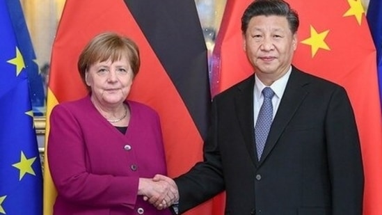 German Chancellor Angela Merkel with Chinese president Xi Jinping at China-France global governance forum in Paris, in 2019.(Pic: china-embassy.org)