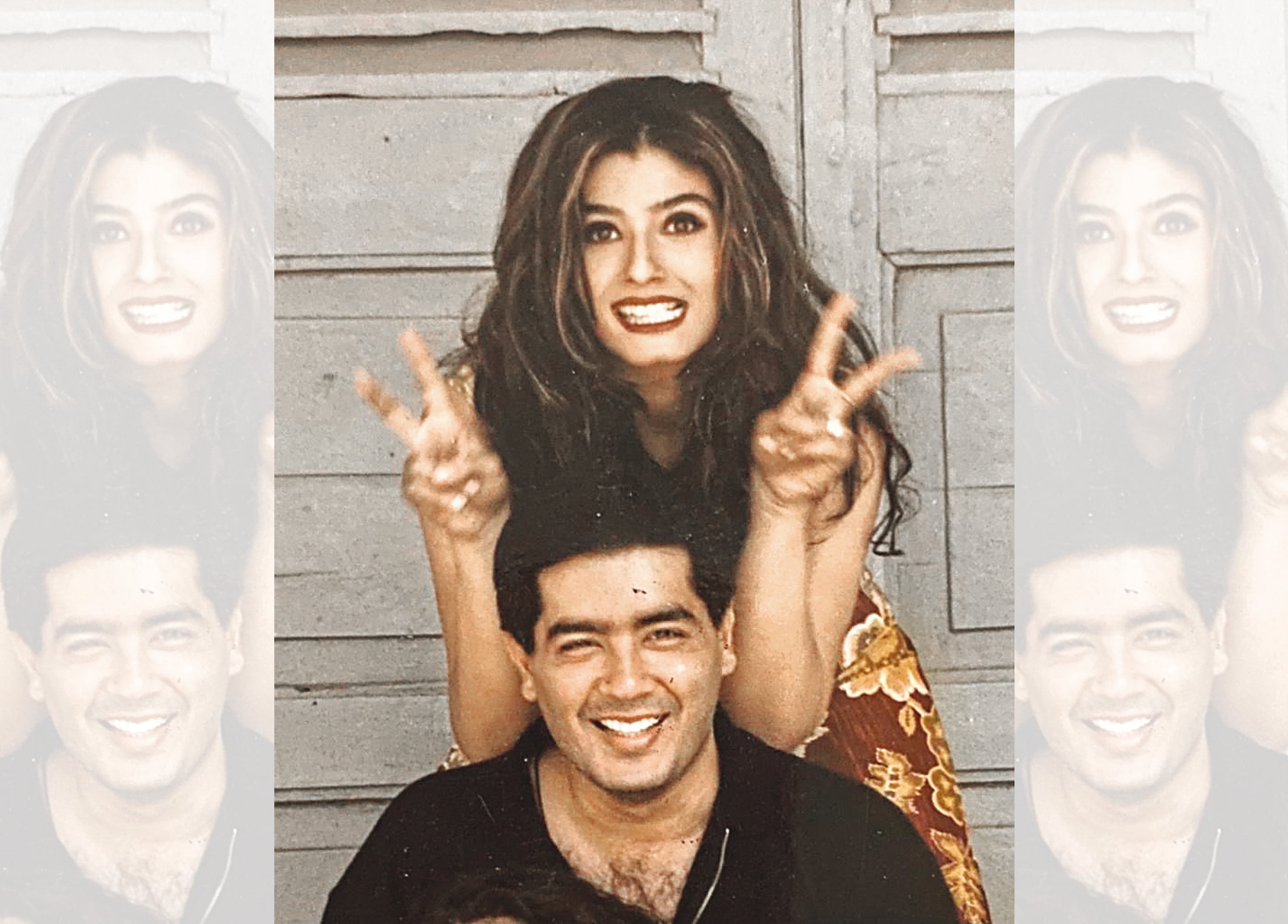 Raveena with designer Manish Malhotra Raveena with designer Manish Malhotra