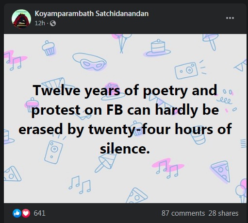 Courtesy: Facebook/satchidanandan