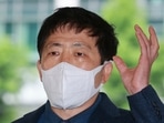 Park Sang-hak, speaks to the media upon his arrival at the Seoul Metropolitan Police Agency in Seoul, South Korea on May 10, 2021. Park Sang-hak, speaks to the media upon his arrival at the Seoul Metropolitan Police Agency in Seoul, South Korea on May 10, 2021.