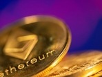 A representation of virtual currency Ethereum is seen in this illustration. 
