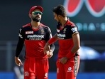 Virat Kohli and Harshal Patel during the match between the Chennai Super Kings and the Royal Challengers Bangalore at the Wankhede Stadium. (ANI Photo/IPL Twitter) Virat Kohli and Harshal Patel during the match between the Chennai Super Kings and the Royal Challengers Bangalore at the Wankhede Stadium. (ANI Photo/IPL Twitter)