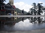 A pedestrian walks along ridge in Shimla, Himachal Pradesh.(Deepak Sansta/ HT Photo) A pedestrian walks along ridge in Shimla, Himachal Pradesh.(Deepak Sansta/ HT Photo)