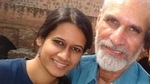 File photo of jailed Pinjra Tod activist Natasha Narwal with her father, Mahavir Narwal. (Social media) File photo of jailed Pinjra Tod activist Natasha Narwal with her father, Mahavir Narwal. (Social media)
