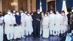 West Bengal governor Jagdeep Dhankar along with CM Mamata Banerjee pose for photographs with newly sworn-in ministers during a ceremony at Raj Bhavan, in Kolkata on May 10, 2021. (ANI Photo) West Bengal governor Jagdeep Dhankar along with CM Mamata Banerjee pose for photographs with newly sworn-in ministers during a ceremony at Raj Bhavan, in Kolkata on May 10, 2021. (ANI Photo)