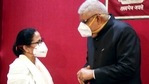 West Bengal Chief Minister Mamata Banerjee interacts with Governor Jagdeep Dhankar during the swearing-in ceremony of the new minister of the State, at the Raj Bhavan, in Kolkata on Monday. (ANI Photo) West Bengal Chief Minister Mamata Banerjee interacts with Governor Jagdeep Dhankar during the swearing-in ceremony of the new minister of the State, at the Raj Bhavan, in Kolkata on Monday. (ANI Photo)