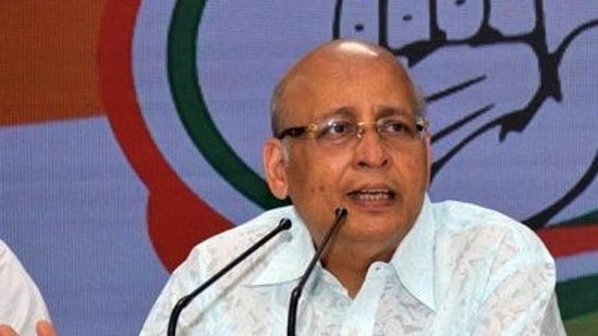 “I genuinely tweeted it when I noticed a striking coincidence in North Eastern states,’’ Congress leader Abhishek Manu Singhvi said.(HT File Photo)