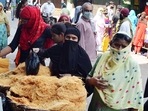 Women purchase Sewaiyan ahead of Eid festival during the lockdown, at a market in Mathura on Tuesday. (Representational image)(ANI) Women purchase Sewaiyan ahead of Eid festival during the lockdown, at a market in Mathura on Tuesday. (Representational image)(ANI)