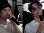 BTS singers Jimin and V turn announcers on the sets. BTS singers Jimin and V turn announcers on the sets.